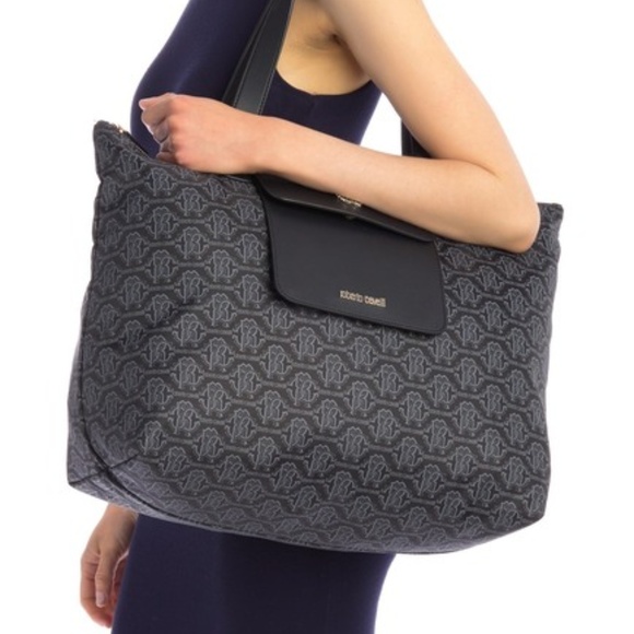 roberto cavalli folding large shopper